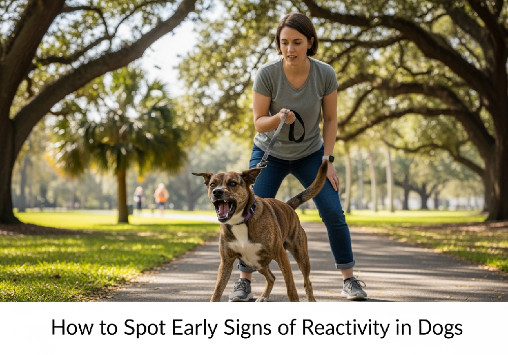 Reactive dog pulling the owner at park in Gainesville Fl